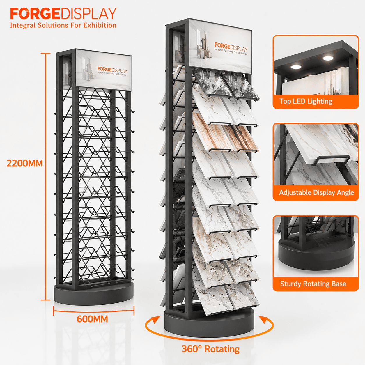 360° Rotating Tile Sample Display Rack