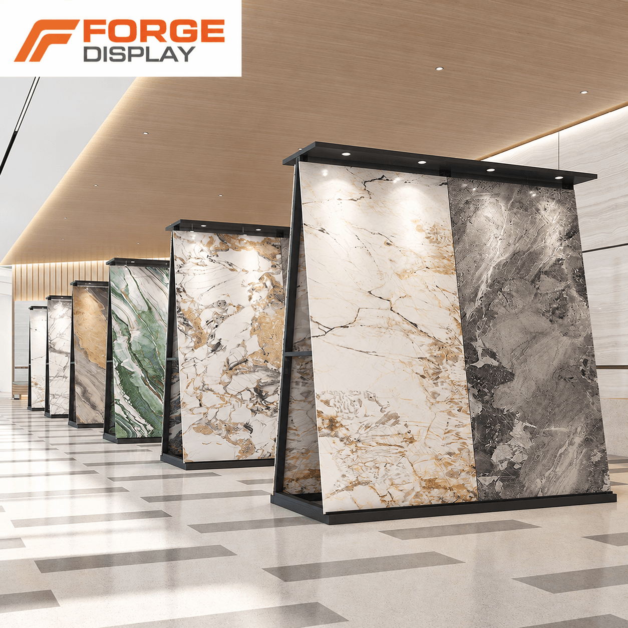 Double Sided Stone Slab Display Stand